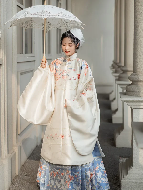 Kf Sf397447ed4144b6b83fe7b24921344c1e Original Chinese Traditional Ming Dynasty Stand Up Collar Long Coat Woven Golden Horse Face Skirt Palace Original Chinese Traditional Ming Dynasty Stand-up Collar Long Coat Woven Golden Horse Face Skirt Palace Red Hanfu Suit Women