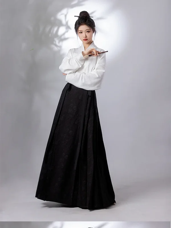 Kf Sf4e273b8deb8447f9ab26ad3c45bff5cq Retro Chinese Improved Ancient Hanfu Style Ma Mian Skirt Loose Shirt Long Dress Two Pieces Set Retro Chinese Improved Ancient Hanfu Style Ma Mian Skirt Loose Shirt Long dress two pieces Set for women daily hanfu Dress