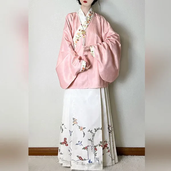 Kf Sf5c9ac81ed4243f09bd5314af247e3c6g Chinese Ming Dynasty Hanfu Exquisite Printed Top Women Retro Cross Collar Pipa Sleeve Casual Loose Hanfu Chinese Ming Dynasty Hanfu Exquisite Printed Top Women Retro Cross-Collar Pipa Sleeve Casual Loose Hanfu Short Shirt