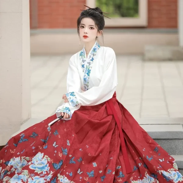 Kf Sf5d74b6880e8446a8550e13d7808c0e0i Original Hanfu Skirt Set Chinese Style Ming Dynasty Horse Face Skirt Chinese Retro Dress Mamianqun Elegant Original Hanfu Skirt Set Chinese Style Ming Dynasty Horse Face Skirt Chinese Retro Dress Mamianqun Elegant Traditional Costume