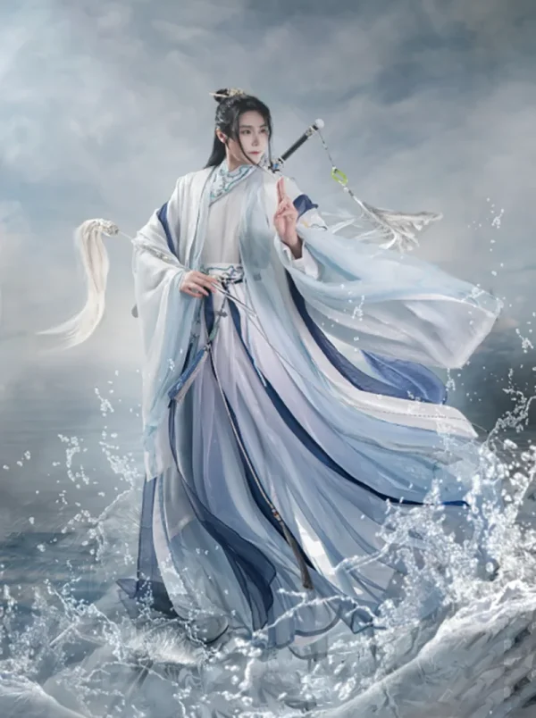 Kf Sf645fe6c905a4bcf8b6e763802037e4cx Large Size Hanfu Men Ancient Chinese Hanfu Male Halloween Scholar Knight Cosplay Costume Blue White Hanfu Large Size Hanfu Men Ancient Chinese Hanfu Male Halloween Scholar Knight Cosplay Costume Blue&White Hanfu Gown 4pcs Set Women