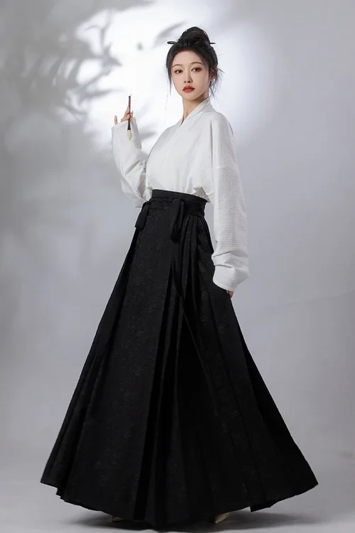 Kf Sf6dd7b64b6c64329a6c842f992252f01s Retro Chinese Improved Ancient Hanfu Style Ma Mian Skirt Loose Shirt Long Dress Two Pieces Set Retro Chinese Improved Ancient Hanfu Style Ma Mian Skirt Loose Shirt Long dress two pieces Set for women daily hanfu Dress