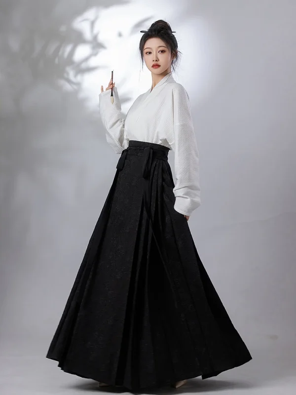 Kf Sf6dd7b64b6c64329a6c842f992252f01s Retro Chinese Improved Ancient Hanfu Style Ma Mian Skirt Loose Shirt Long Dress Two Pieces Set Retro Chinese Improved Ancient Hanfu Style Ma Mian Skirt Loose Shirt Long dress two pieces Set for women daily hanfu Dress