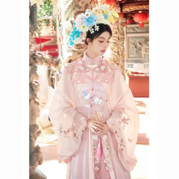 Kf Sf701462af148425db5ea6b82556d7e67p Original Ming Dynasty Pink Stand Collar Butterfly Cloud Shoulder Embroidered Hanfu Dresses Women Elegant Hairpin Flower Original Ming Dynasty Pink Stand Collar Butterfly Cloud Shoulder Embroidered Hanfu Dresses Women Elegant Hairpin Flower Costumes