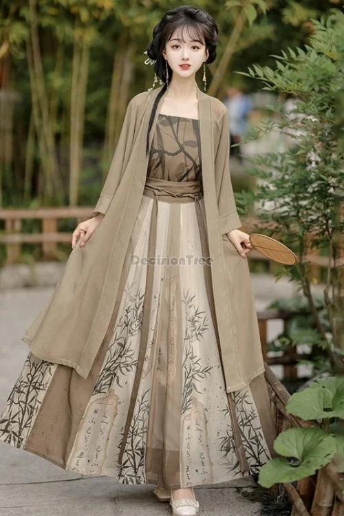 Kf Sf755d947ce404562bb8c853b021b60fco 2024 New Chinese Style Elegant Song Dynasty Hanfu Chinese Style Yarn Vest Halter Skirt Three Piece New Chinese style elegant song dynasty Hanfu Chinese style yarn vest halter skirt three-piece simple printed hanfu set