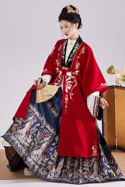 Kf Sf9b4dbdc04fe43bdb9d089435640ddbcw Winter Ming Dynasty Hanfu Dress Thicker Coats For Women Original Ma Mian Skirts Christmas New Year Ming Dynasty Hanfu Dress Thicker Coats for Women Original Ma Mian Skirts Christmas New Year Costume Chinese Ancient