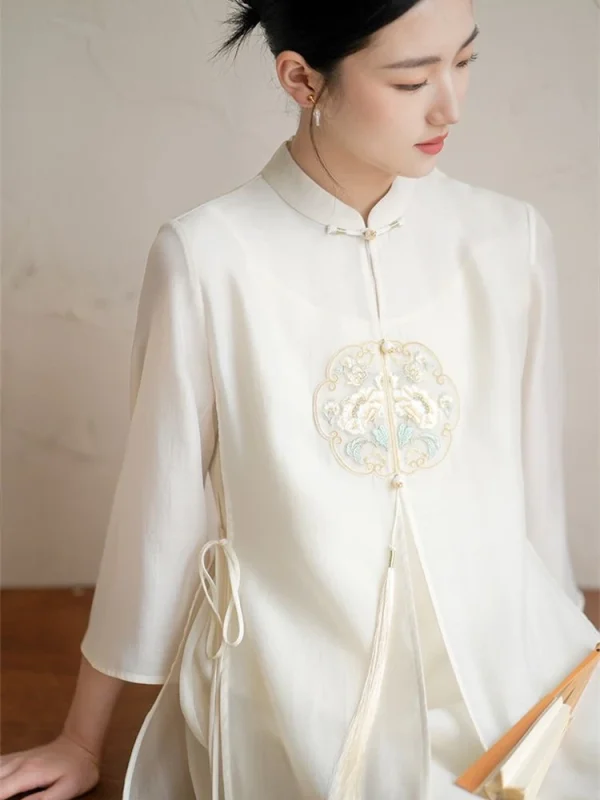 Kf Sfa8093b11c0849388652ec9b3c50092a3 Chinese Style Qipao Female 2023 Summer New Embroidery Elegant Cheongsam Women Hanfu Dress Vintage China Traditional Chinese Style Qipao Female Summer New Embroidery Elegant Cheongsam Women Hanfu Dress Vintage China Traditional Clothing