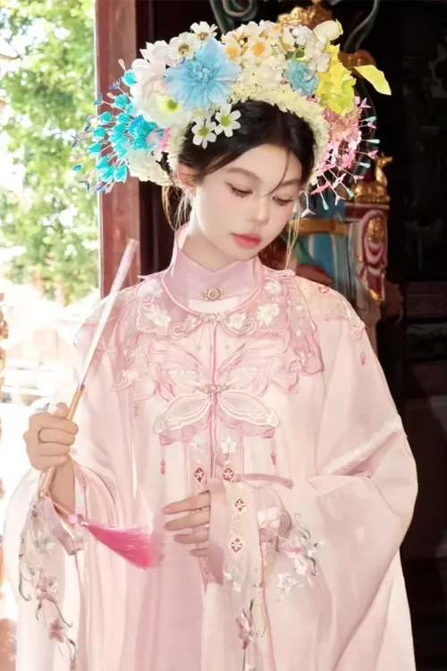 Kf Sfb14baba40ba4076ac7f521bc5d0174be Original Ming Dynasty Pink Stand Collar Butterfly Cloud Shoulder Embroidered Hanfu Dresses Women Elegant Hairpin Flower Original Ming Dynasty Pink Stand Collar Butterfly Cloud Shoulder Embroidered Hanfu Dresses Women Elegant Hairpin Flower Costumes