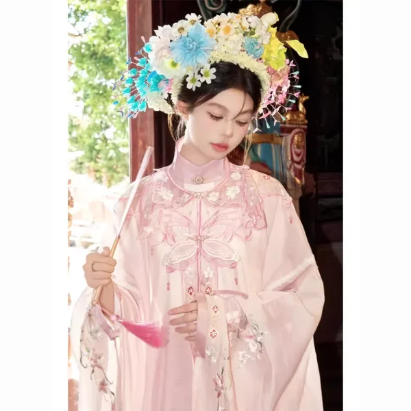 Kf Sfb14baba40ba4076ac7f521bc5d0174be Original Ming Dynasty Pink Stand Collar Butterfly Cloud Shoulder Embroidered Hanfu Dresses Women Elegant Hairpin Flower Original Ming Dynasty Pink Stand Collar Butterfly Cloud Shoulder Embroidered Hanfu Dresses Women Elegant Hairpin Flower Costumes