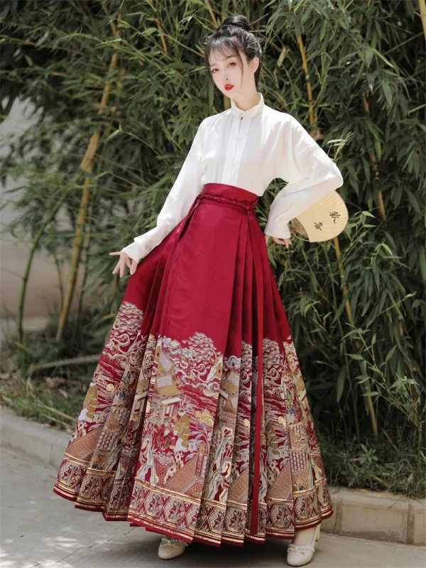 Kf Sfb210876a79d42218da98f5f5e507144i Original Hanfu Skirt Chinese Style Costume Mamianqun Ming Horse Face Dress Improved Ming Dynasty Ancient Traditional Original Hanfu Skirt Chinese Style Costume Mamianqun Ming Horse Face Dress Improved Ming Dynasty Ancient Traditional Daily Wear