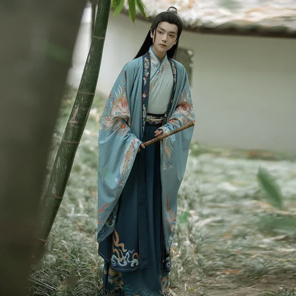 Kf Sfb9fa52b56c543a291a2a8fe091069e3d Chinese Style New Hanfu Men S Spring Cross Collar Print Set Wei Jin Style Student Knight Chinese Style New Hanfu Men's Spring Cross Collar Print Set Wei Jin Style Student Knight Large Sleeve Stage Performance Hanfu