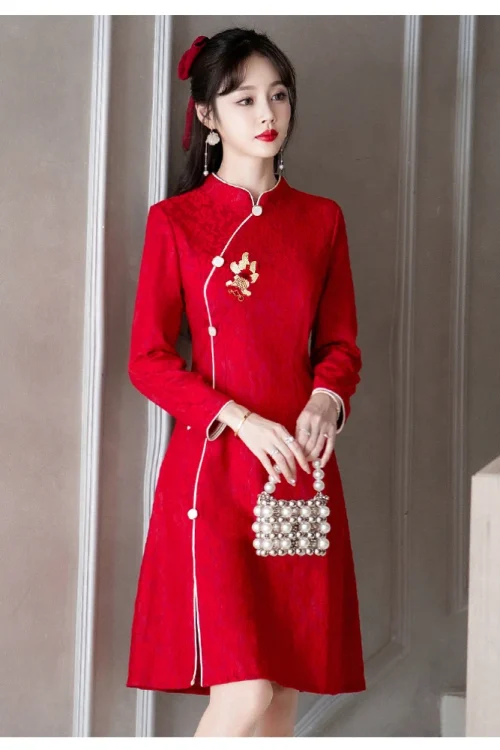 Kf Sfc67d3365ff741bd83ec8ac83007eecf0 Chinese Traditional Women S Clothing High End Cheongsam Good Quality Autumn Long Sleeve Lace Embroidery Vintage Chinese Traditional Women's Clothing High-end Cheongsam Good Quality Autumn Long Sleeve Lace Embroidery Vintage Red Qipao Dress