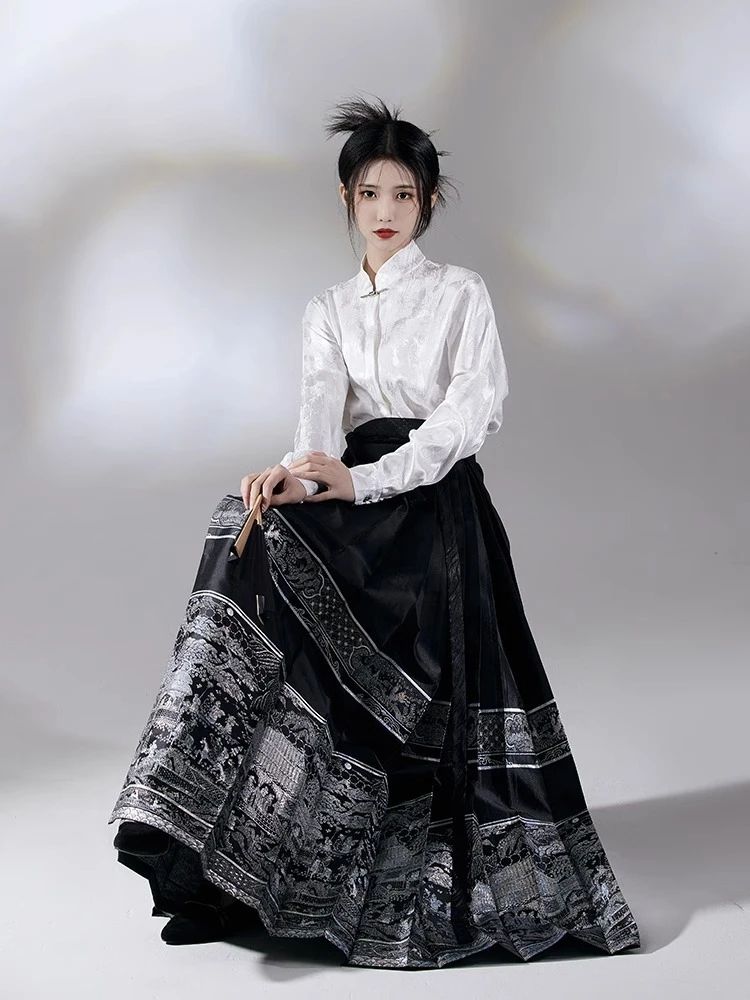 Chinese Style Clothes Women Asian Robe Traditional Horse Face Skirts Midi Mamianqun Chinese Wrap Ski Is it appropriate to wear mamianqun in daily life?