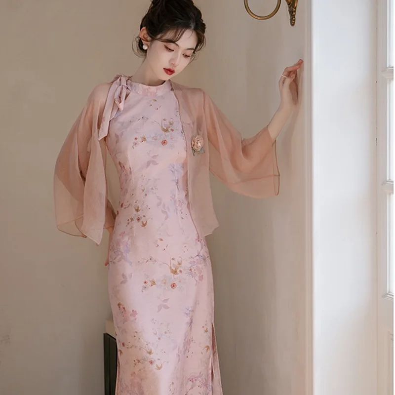 Chinese Style Pink Qipao Lady Dress Classical Elega The Cultural Significance of Pink in Qipao