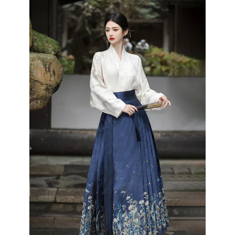 Hanfu Suit New Chinese Style Mamianqun Improvement What is the meaning of Ma Mian Qun?