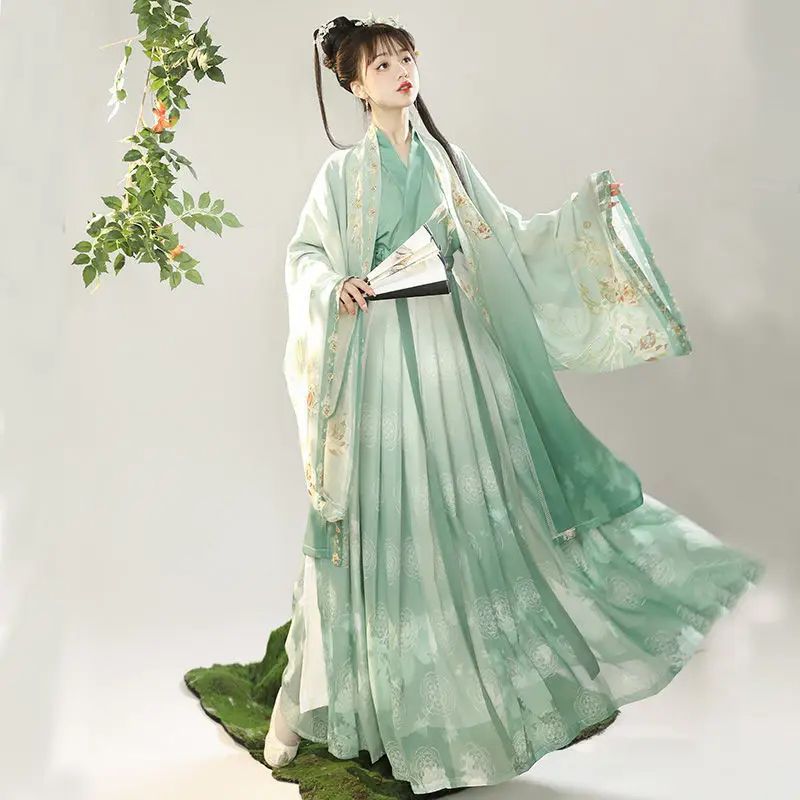 Xl Chinese Hanfu Dress Women Carnival Cosplay Costu The Emerald Embrace: Green as a Symbol of Prosperity and Growth in Hanfu