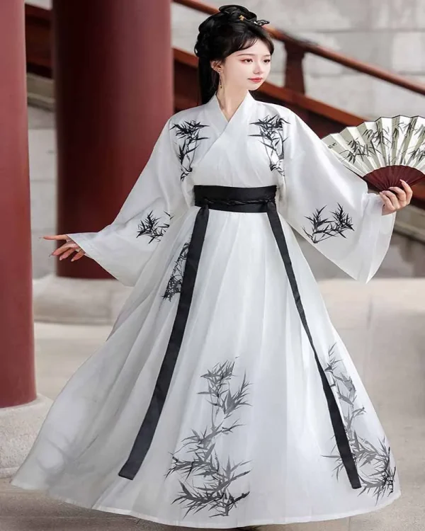 Kf S06a406e284c4477caf6a78deb2330920w Chinese Hanfu Dress Women Cosplay Costume Ancient Traditional Vintage Song Dynasty Gradient Gray White Printed Summer Chinese Hanfu Dress Women Cosplay Costume Ancient Traditional Vintage Song Dynasty Gradient Gray White Printed Summer Hanfu Sets