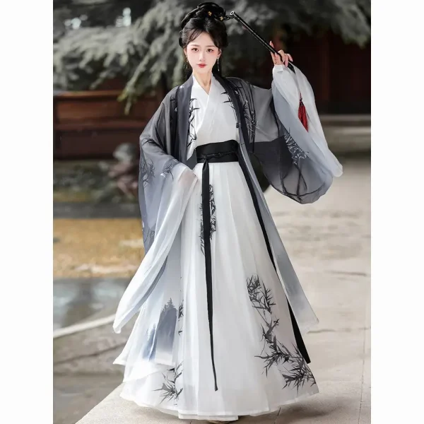 Kf S425ad05341eb4f869adeb280b0d1c2715 Chinese Hanfu Dress Women Cosplay Costume Ancient Traditional Vintage Song Dynasty Gradient Gray White Printed Summer Chinese Hanfu Dress Women Cosplay Costume Ancient Traditional Vintage Song Dynasty Gradient Gray White Printed Summer Hanfu Sets