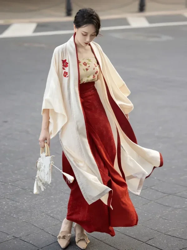 Kf S50d1d94729ae4d7d82b443153d597396a Red Skirt 3pc Set Traditional Chinese Elegant Casual Modern Hanfu Red Floral Song Dynasty Spinning Sling 3Pc Set Traditional Chinese Elegant Casual Modern Hanfu Red Floral Song Dynasty Spinning Sling Skirt Robe Set