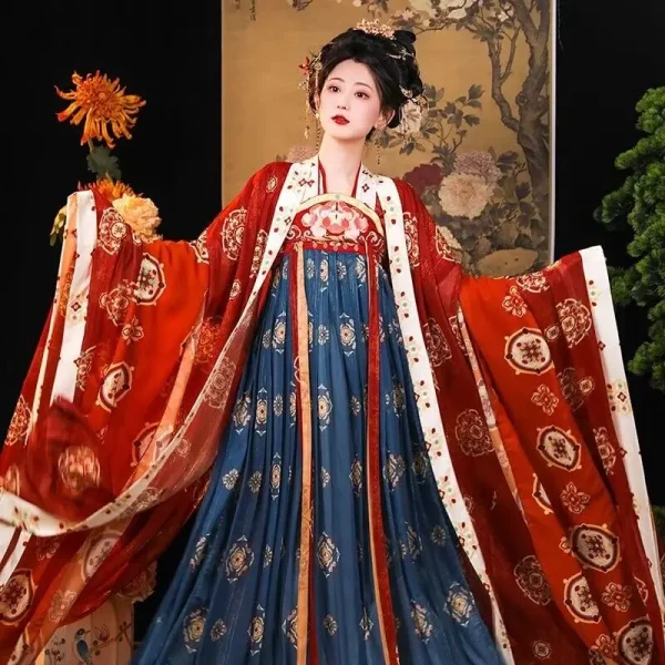 Kf S59841b6cd0fe45d59b14bd7e3c75d60dh Hanfu Dress Women Chinese Ancient Tang Dynasty Hanfu Female Halloween Cosplay Costume Summer Hanfu Dance Dress Hanfu Dress Women Chinese Ancient Tang Dynasty Hanfu Female Halloween Cosplay Costume Summer Hanfu Dance Dress Plus Size XL