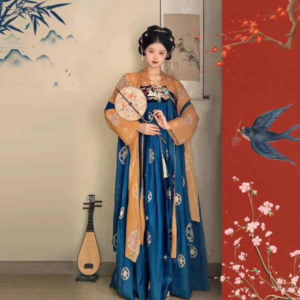 Kf S79a8d1a8ac514669952bbefaee13bf565 3pcs Set Chinese Ancient Clothes Hanfu Dress For Women Girls Halloween Party Carnival Cosplay Tang Dynasty 3Pcs/set Chinese Ancient Clothes Hanfu Dress For Women Girls Halloween Party Carnival Cosplay Tang Dynasty Costume Han Fu Dress