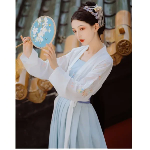 Kf S92a9243da8d74d36ba07da11879916afc Original Blue Traditional Chinese Clothing For Women Hanfu Waist Length Suits Elegant Blue Chinese Style Suspenders Original Blue Traditional Chinese Clothing for Women Hanfu Waist-length Suits Elegant Blue Chinese Style Suspenders 3M Dress Set