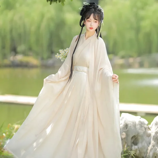 Kf S9acc36e1faf34c38890fa3152d13bd0ac White Hanfu Women Breathable Light Wei Jin Style Cross Collar And Waist Undershirt Ancient Wide Sleeves White Hanfu women breathable light Wei Jin style cross collar and waist undershirt ancient wide sleeves elegant fairy autumn