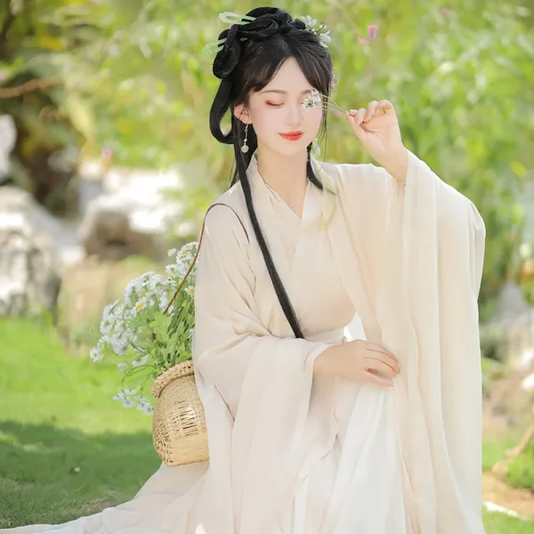 Kf Sdab815afa9224a78bc721b769cad584a0 White Hanfu Women Breathable Light Wei Jin Style Cross Collar And Waist Undershirt Ancient Wide Sleeves White Hanfu women breathable light Wei Jin style cross collar and waist undershirt ancient wide sleeves elegant fairy autumn