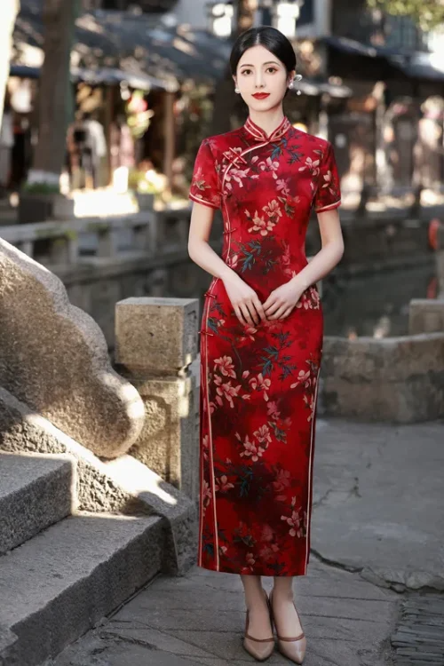 Kf Se79c3e5a66184970a60d5cd5f591a422p Yourqipao Chinese Traditional Cheongsam Long Banquet Daily Qip Exploring the Meaning of Red Qipao: Passion, Luck, and Celebration